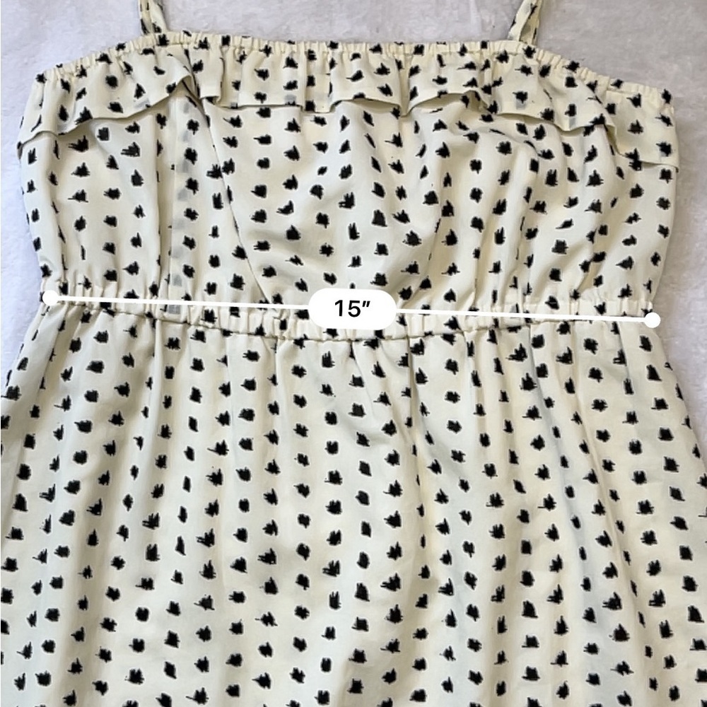 J.Crew Factory Candace Ink Dot Ruffle Mini Dress - White/Black M - Picture 6 of 10